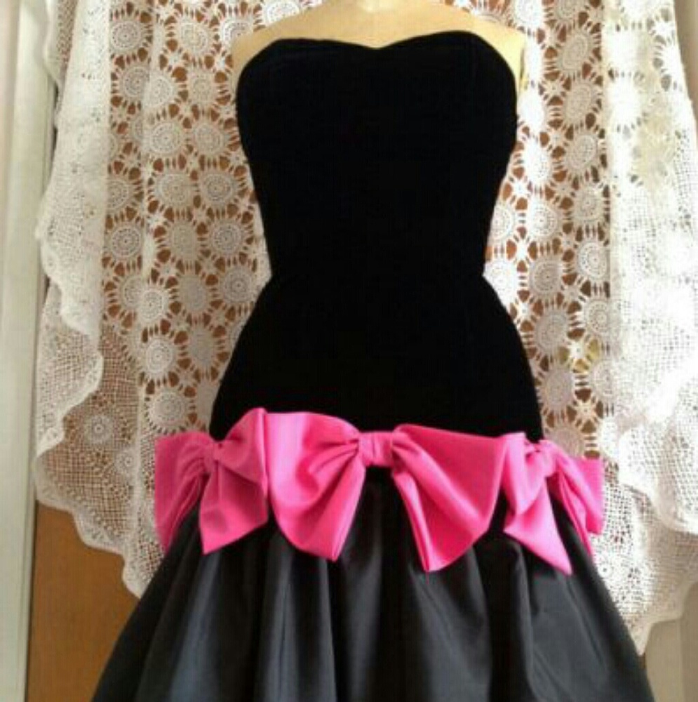 Black velvet cocktail dress